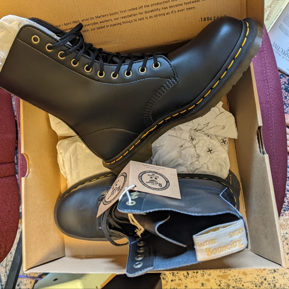 Black Doc Martens 1490 - Vegan - Women's 10/Men's 9 - NWT